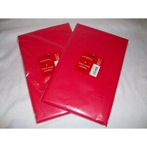 Red Holiday Plastic Party Table Cover 54x108 Set 2 Outdoor Disposable Tablecloth